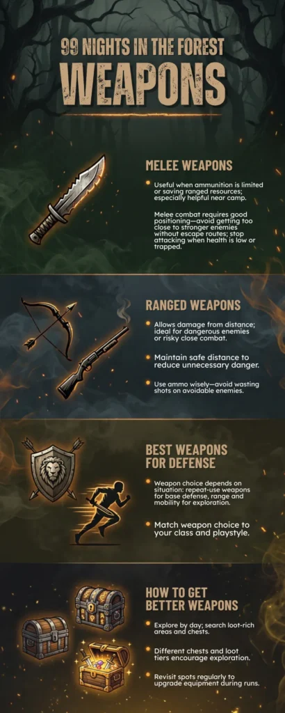 99 Nights in the Forest Weapons