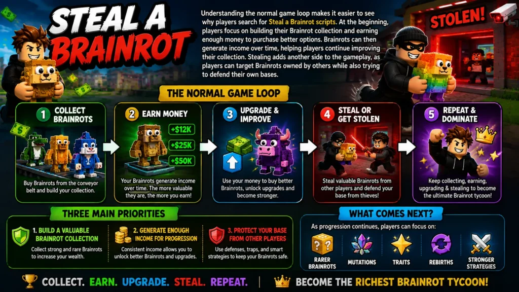 How Steal a Brainrot Gameplay Works